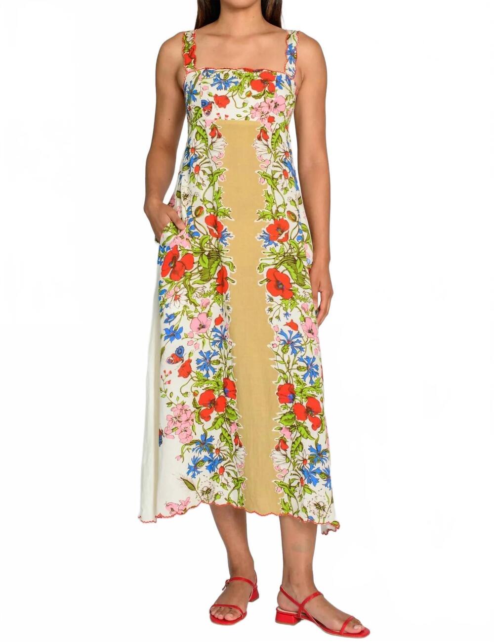 NEW ELIZABETH JAMES THE LABEL annalisa midi dress in butterfly garden